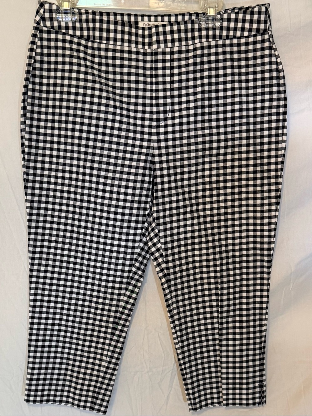 Coldwater Creek Black and White Gingham Capris Size 12 (KK2)